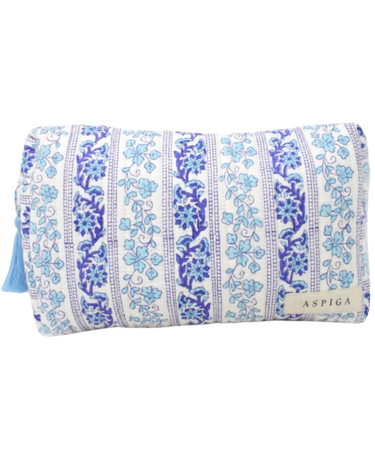 WASH BAG | BOTANICAL BLUE (LARGE)