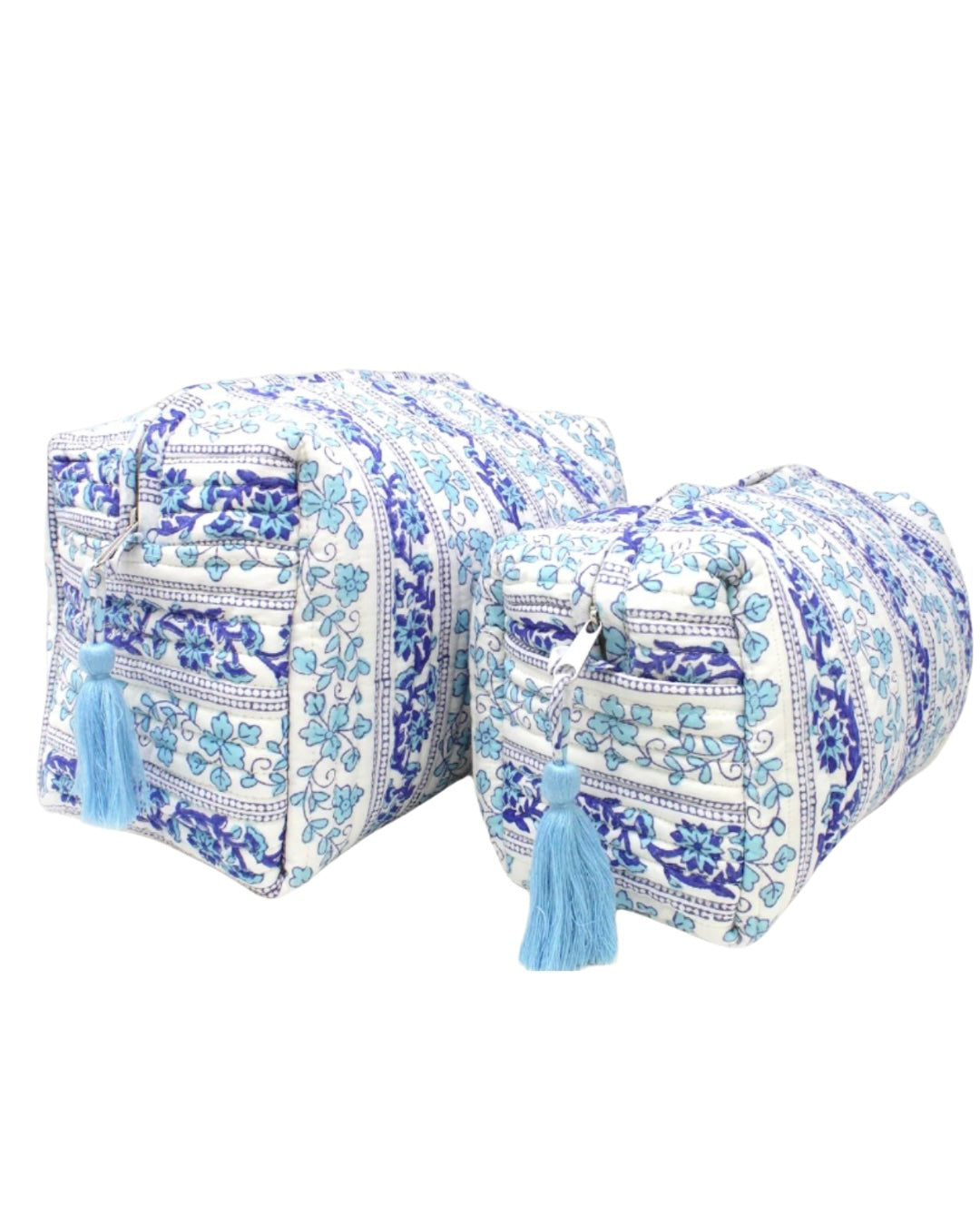 WASH BAG | BOTANICAL BLUE (LARGE)