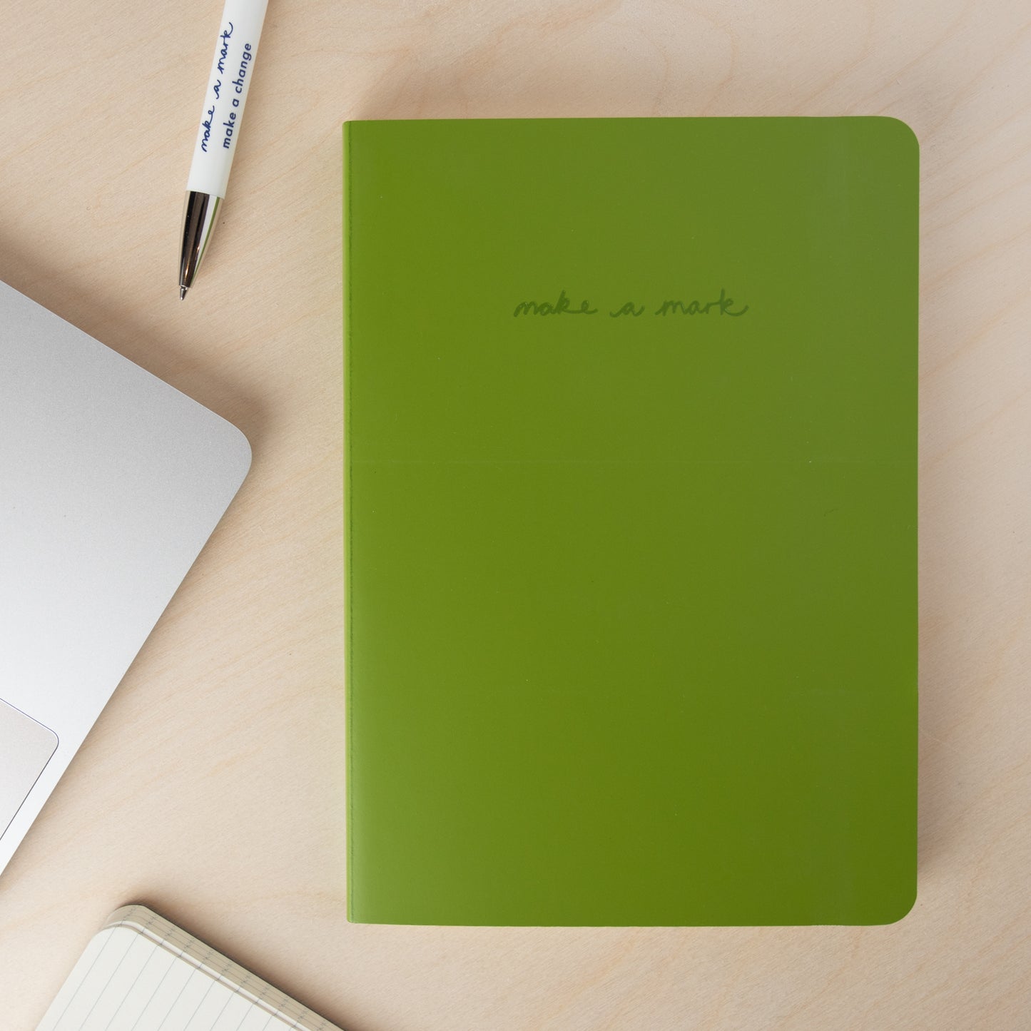 RECYCLED LEATHER 'MAKE A MARK' A5 NOTEBOOK | GREEN