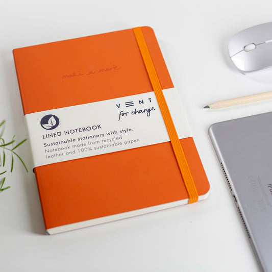 RECYCLED LEATHER 'MAKE A MARK' A5 NOTEBOOK | ORANGE