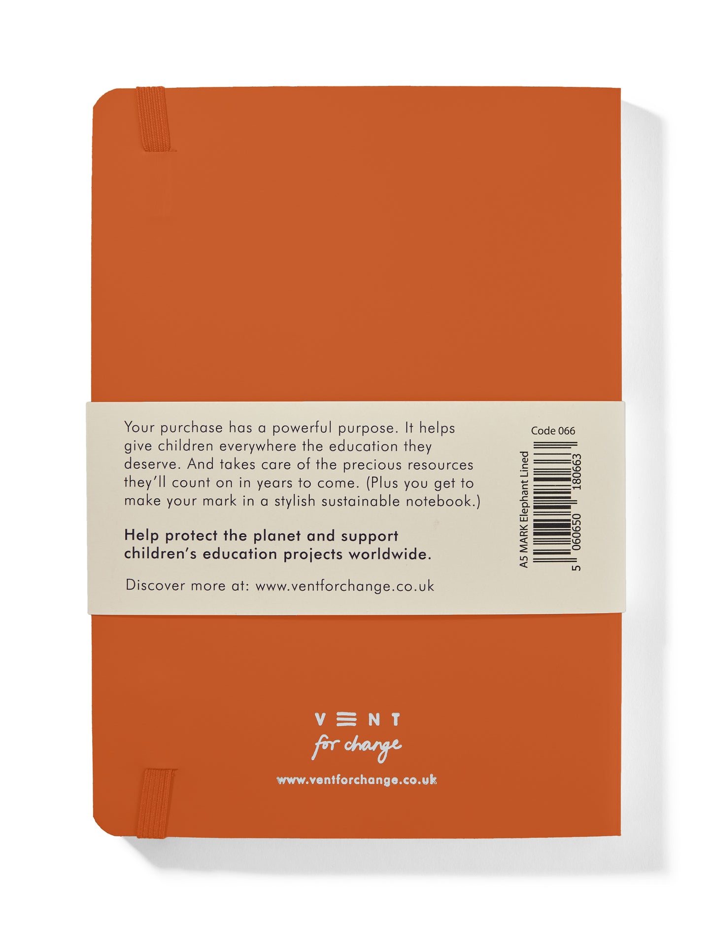 RECYCLED LEATHER 'MAKE A MARK' A5 NOTEBOOK | ORANGE