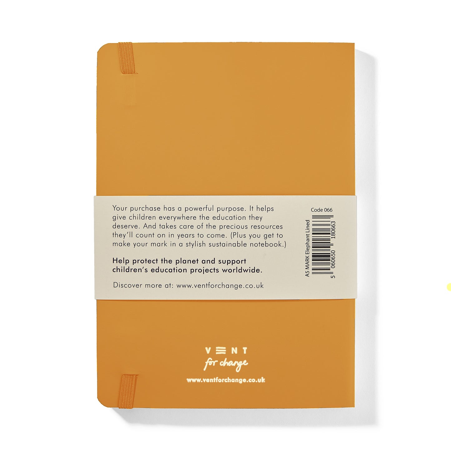 RECYCLED LEATHER 'MAKE A MARK' A5 NOTEBOOK | YELLOW