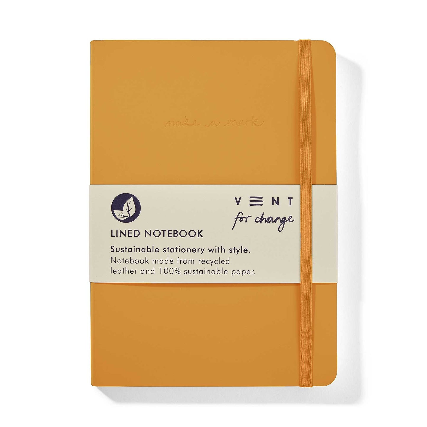 RECYCLED LEATHER 'MAKE A MARK' A5 NOTEBOOK | YELLOW