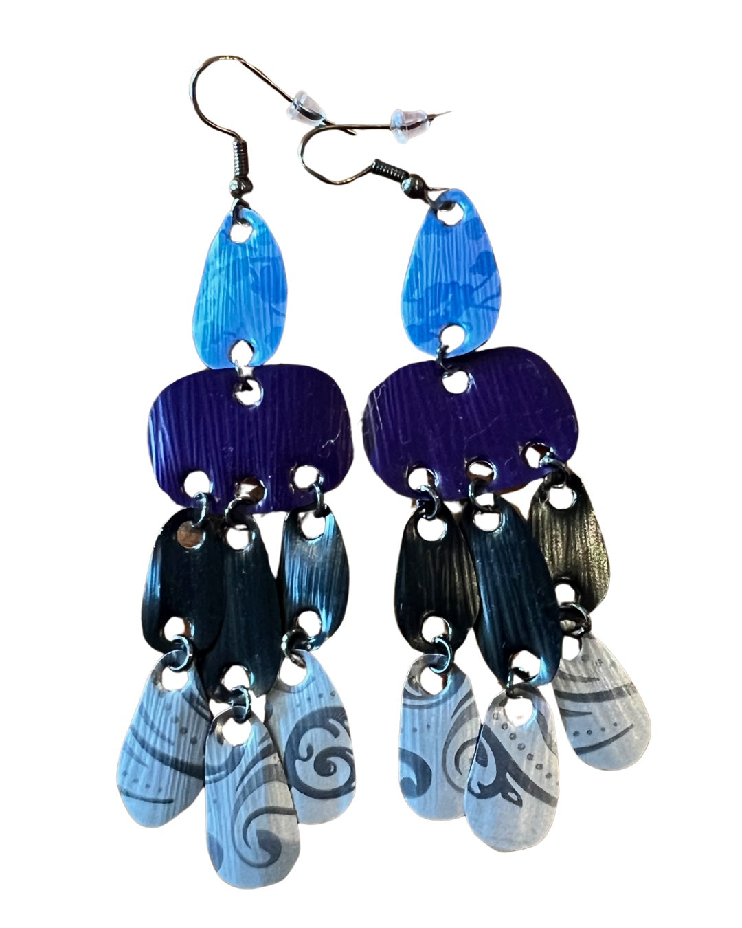 HANDCRAFTED STATEMENT EARRINGS | PURPLE, BLACK + GREY