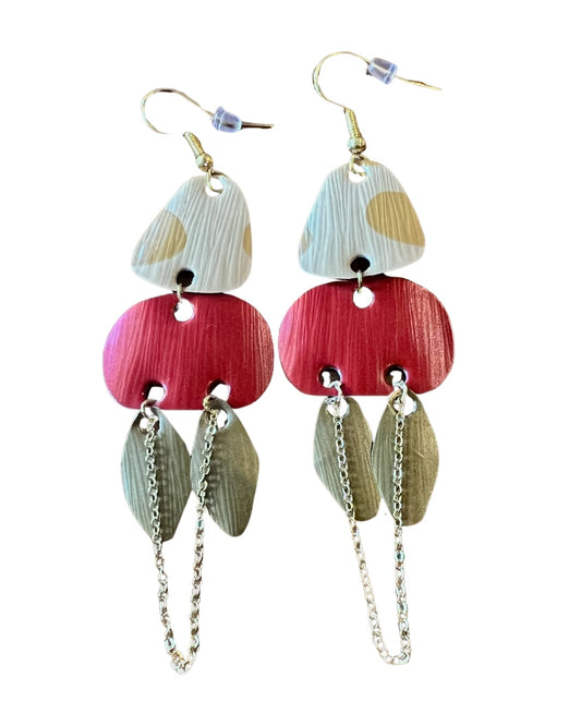 HANDCRAFTED STATEMENT EARRINGS | RED + GOLD SHADES