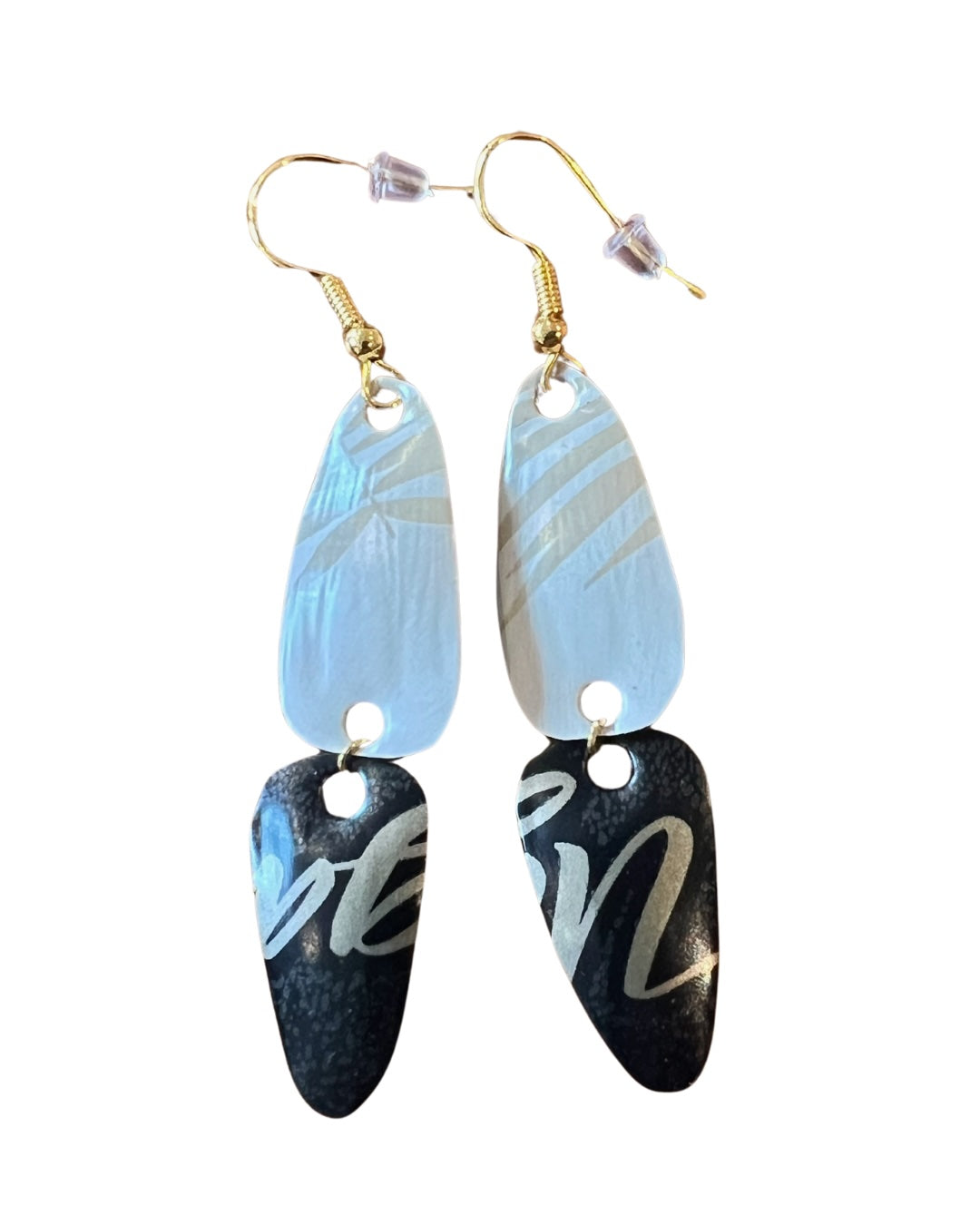 HANDCRAFTED STATEMENT EARRINGS | BLACK + BEIGE