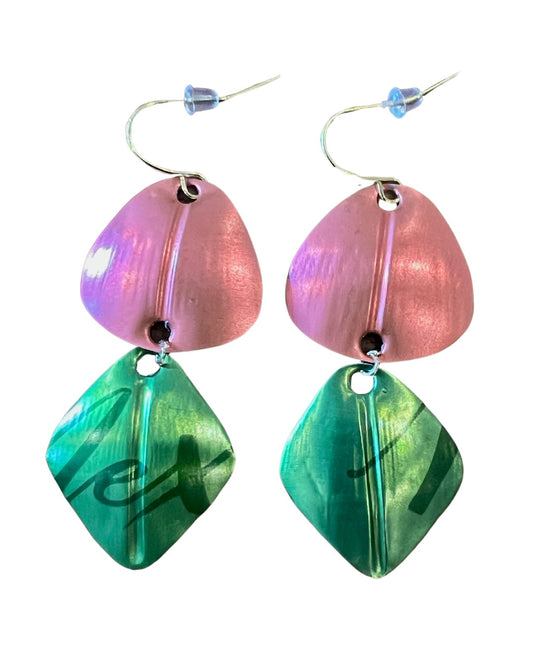 HANDCRAFTED STATEMENT EARRINGS | GREEN + ORANGE