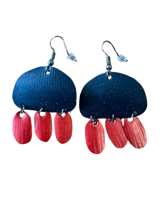 HANDCRAFTED STATEMENT EARRINGS | BLACK + RED