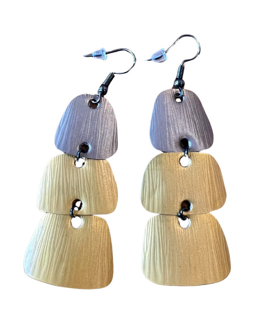 HANDCRAFTED STATEMENT EARRINGS | BROWN + GOLD SHADES