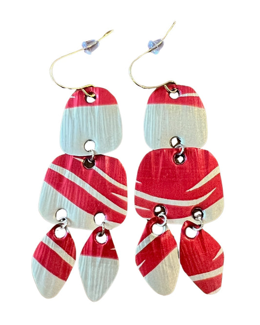 HANDCRAFTED STATEMENT EARRINGS | RED + GOLD SHADES