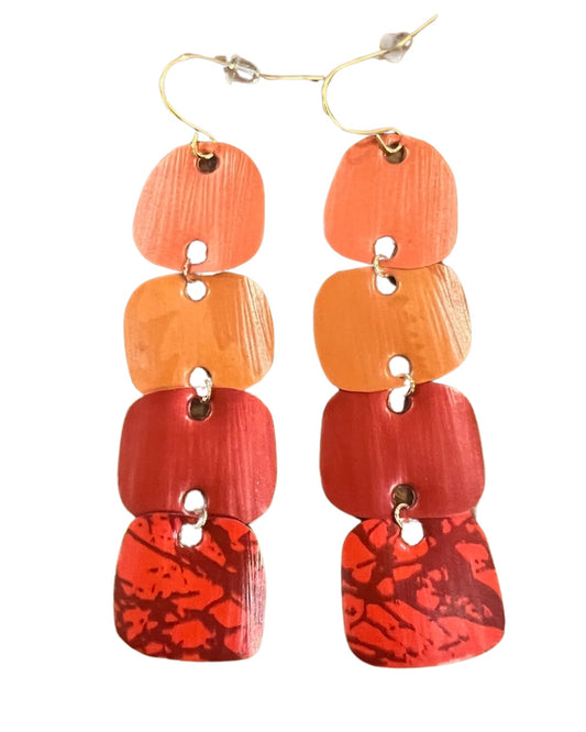 HANDCRAFTED STATEMENT EARRINGS | RED + ORANGE