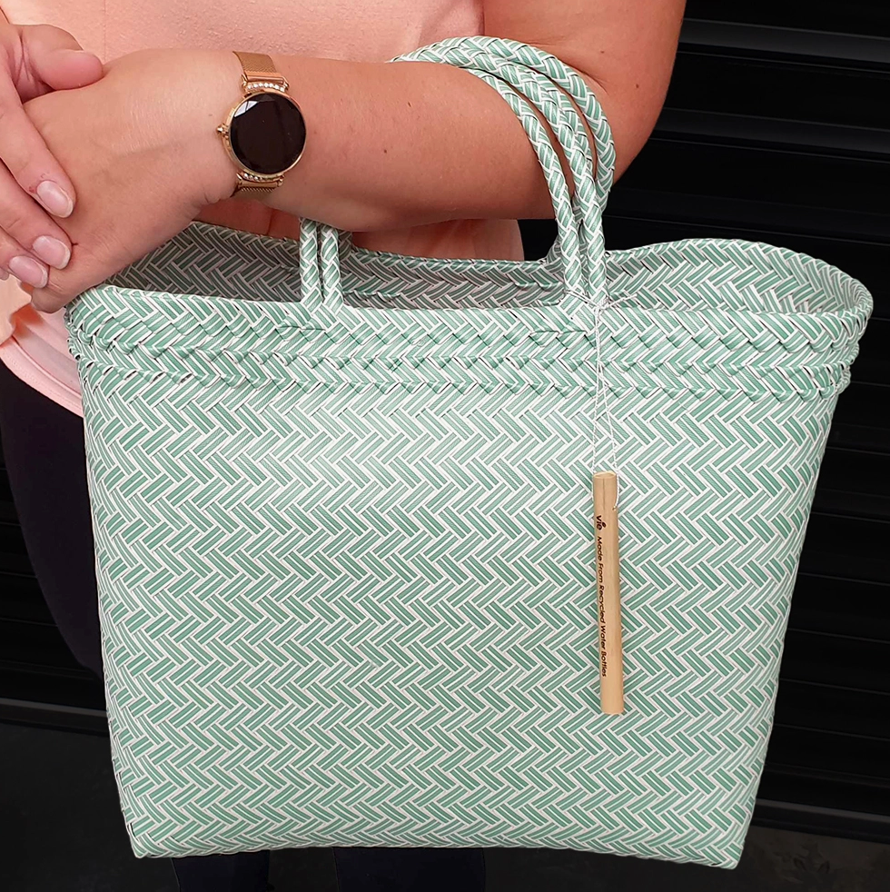 WOVEN BEACH/TOTE BAG | GREEN