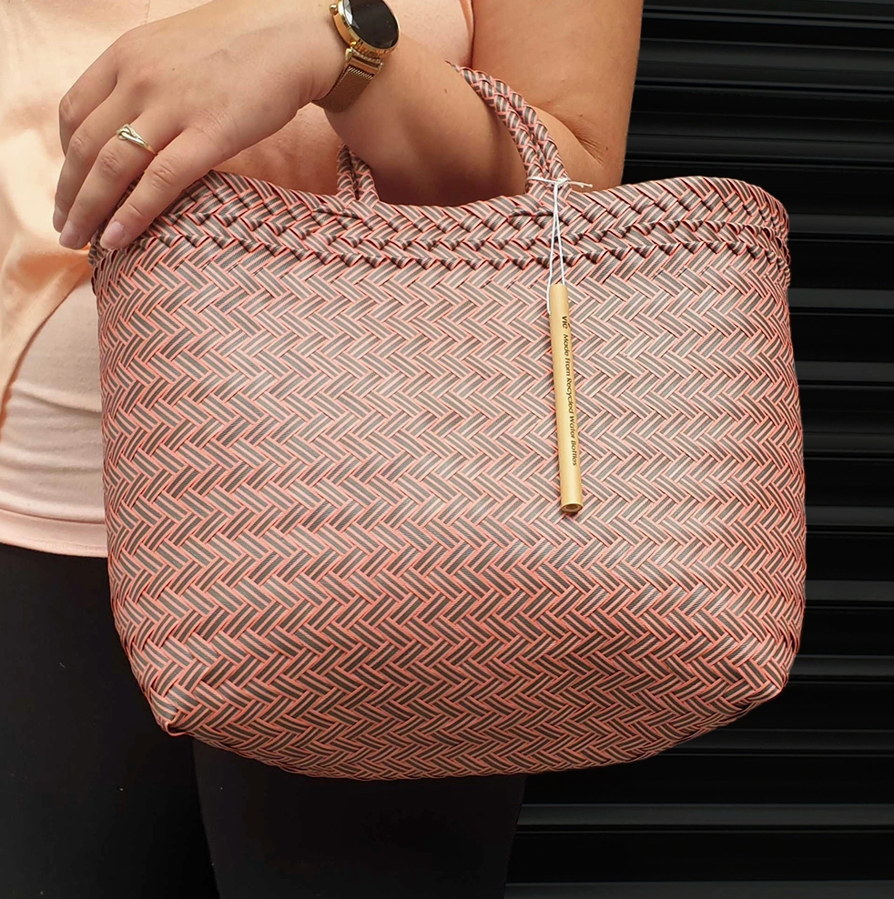 WOVEN BEACH/TOTE BAG | MAROON