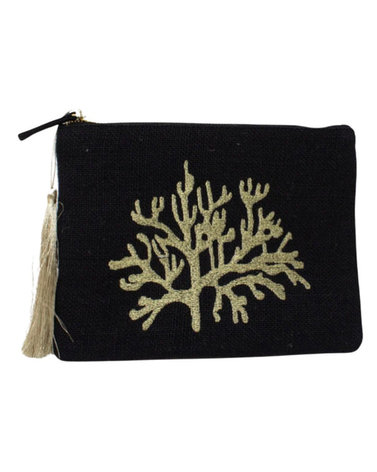 CORAL CLUTCH | BLACK/GOLD