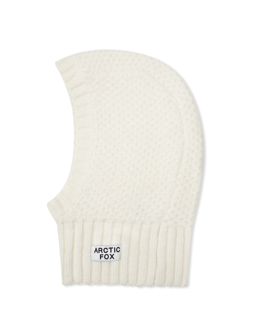 ALPACA BALACLAVA FITTED HOOD | WHITE
