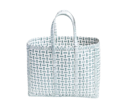 UPCYCLED MAYANMAR BASKET | GREY + WHITE