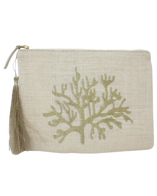 CORAL CLUTCH | WHITE/GOLD