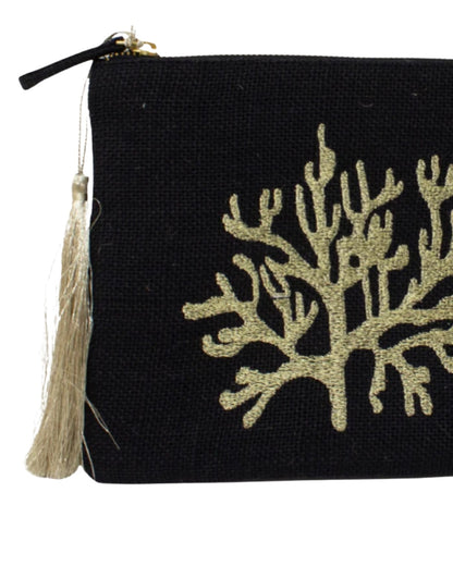 CORAL CLUTCH | BLACK/GOLD