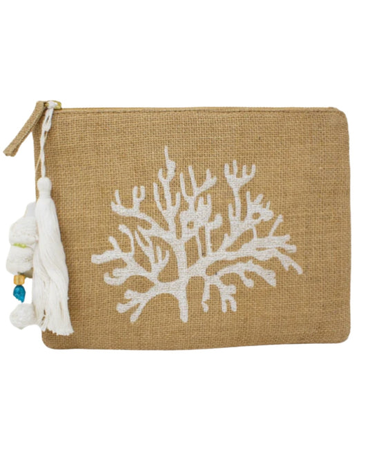 CORAL CLUTCH | NATURAL/WHITE