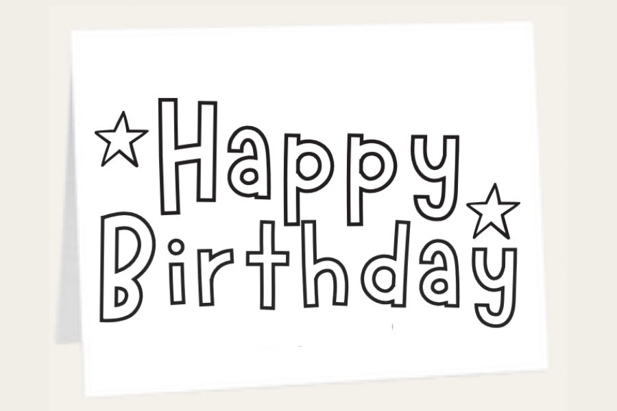 PLANTABLE GREETINGS CARD | CHILDREN'S COLOUR IN 'HAPPY BIRTHDAY' CARD