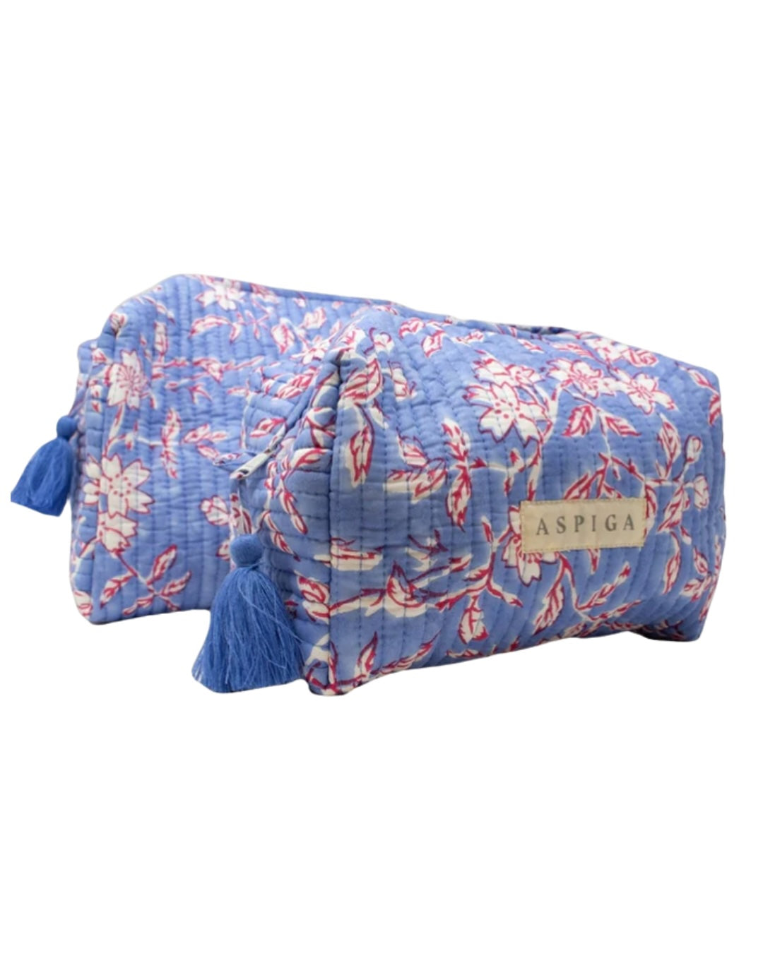 WASH BAG | JAPANESE FLOWER MARINA BLUE (LARGE)