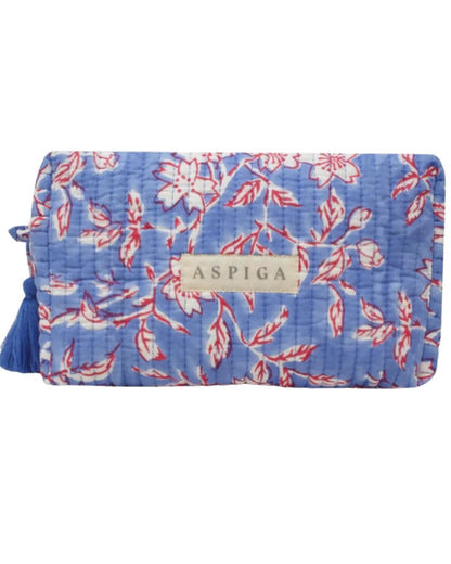 WASH BAG | JAPANESE FLOWER MARINA BLUE (LARGE)
