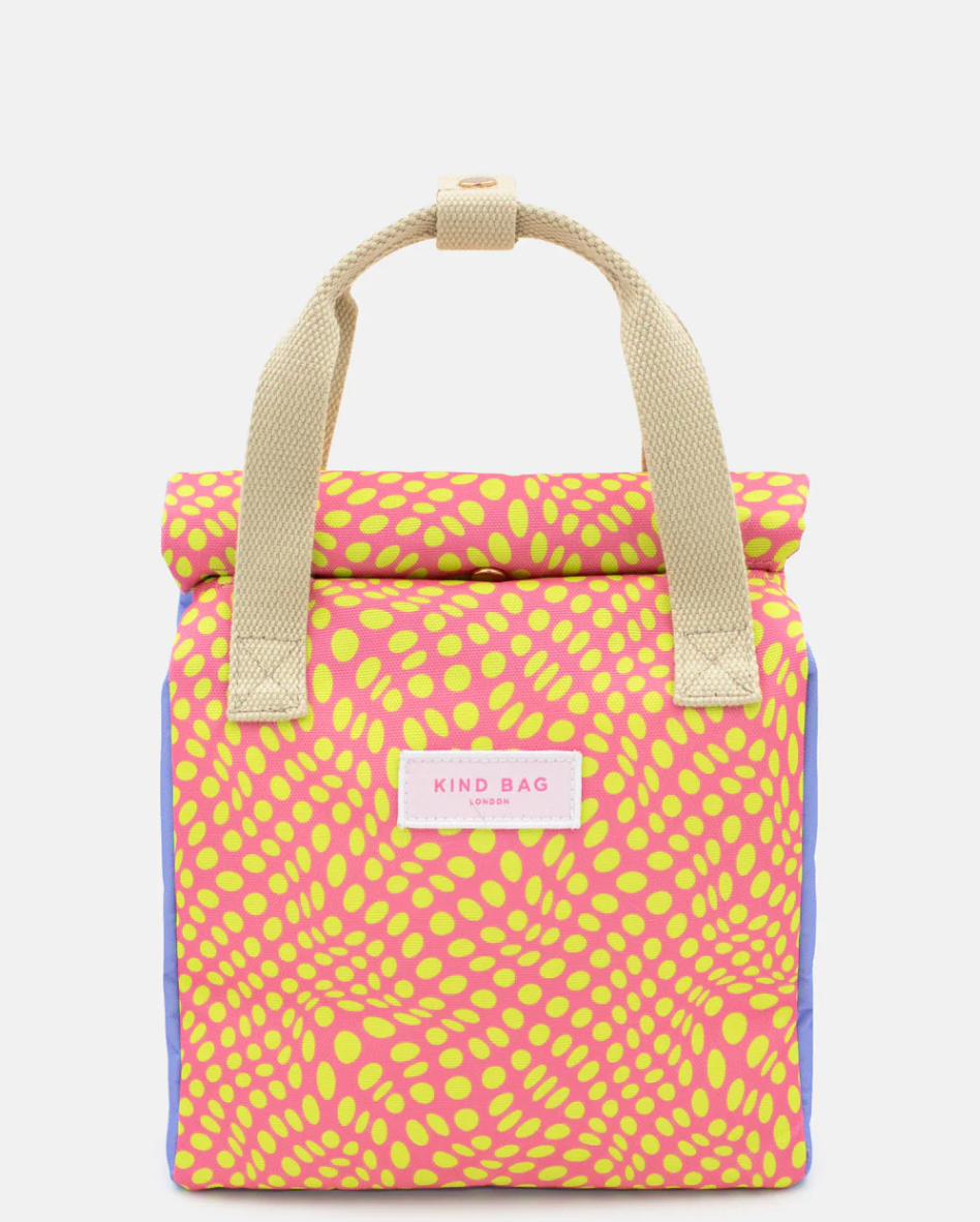 LUNCH BAG  | TWISTED POLKA PINK & YELLOW