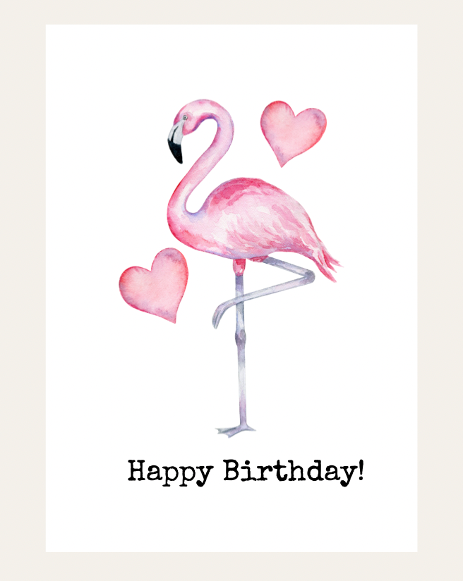 PLANTABLE GREETINGS CARD | HAPPY BIRTHDAY 'FLAMINGO'