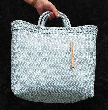 WOVEN BEACH/TOTE BAG | BLUE