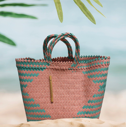 WOVEN BEACH/TOTE BAG | PATTERNED