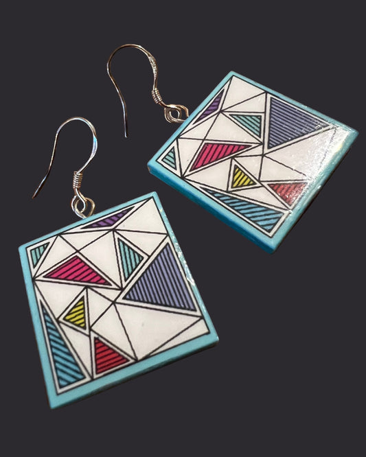 'PAPER EARRINGS' | GEOMETRIC SQUARE