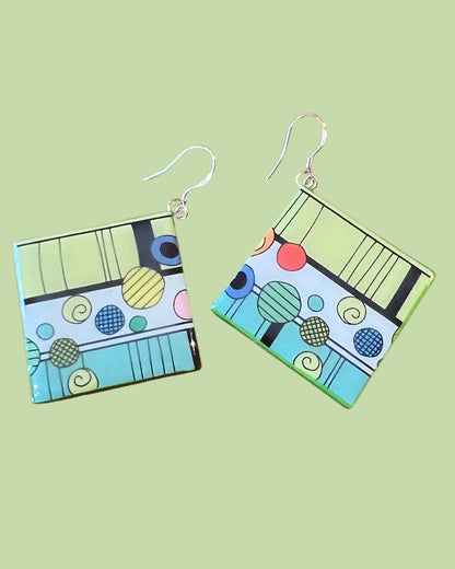 'PAPER EARRINGS' | SQUARE FLOWERS