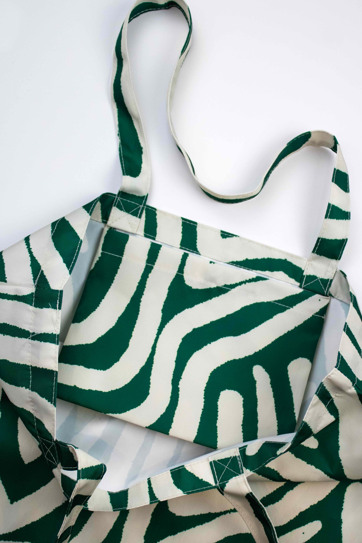 TOTE | GREEN + CREAM LINES