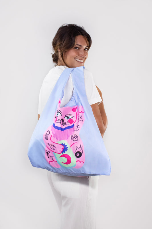 RECYCLED PLASTIC SHOPPER | LUCKY CAT